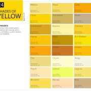 shades of yellow color palette chart swatches
