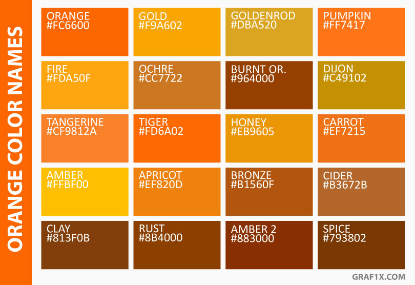 List of Colors with Color Names – graf1x.com