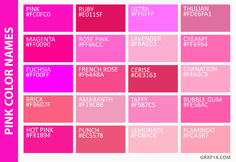 List Of Colors With Color Names Graf1x