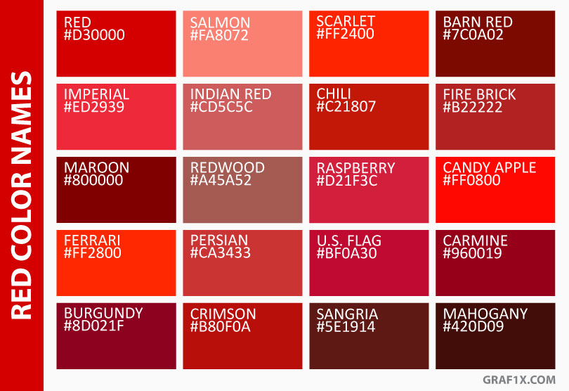 red color names