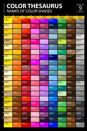 list of colors and color names