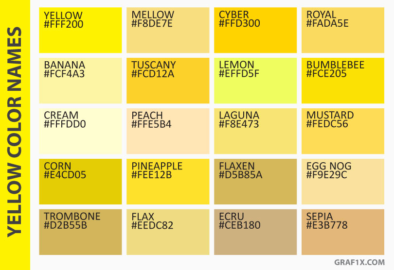 Download List of Colors with Color Names - graf1x.com