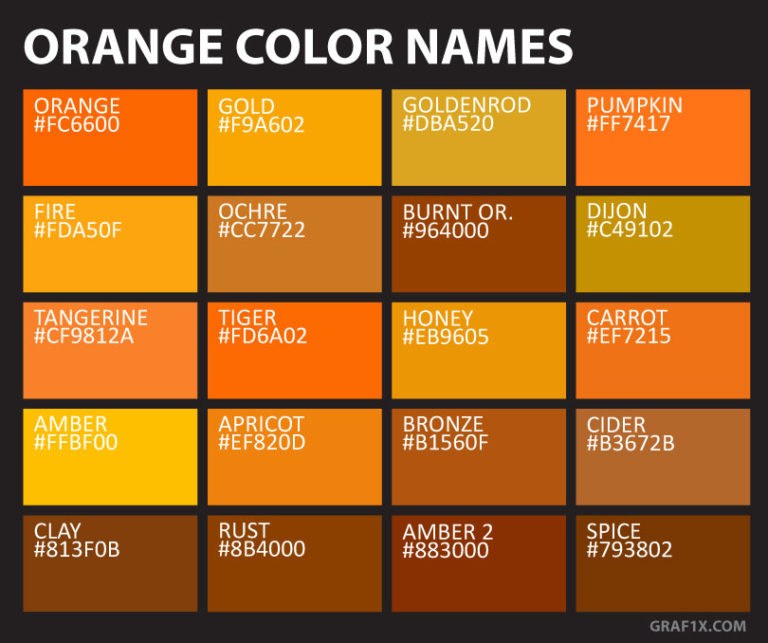 Orange Color Names – graf1x.com