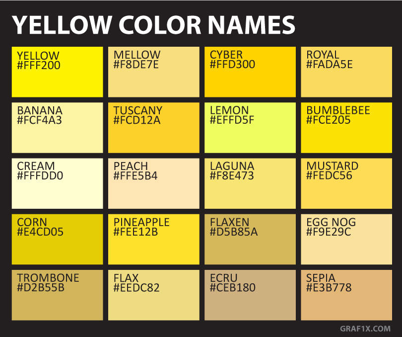 yellow color names