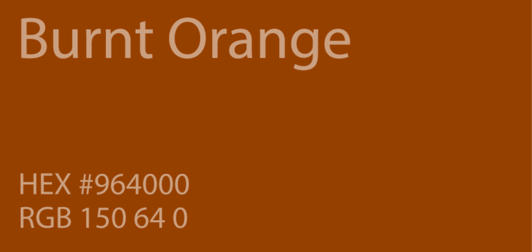 Burnt Orange Color Paint Code Swatch Chart Rgb Html Hex 768x364 