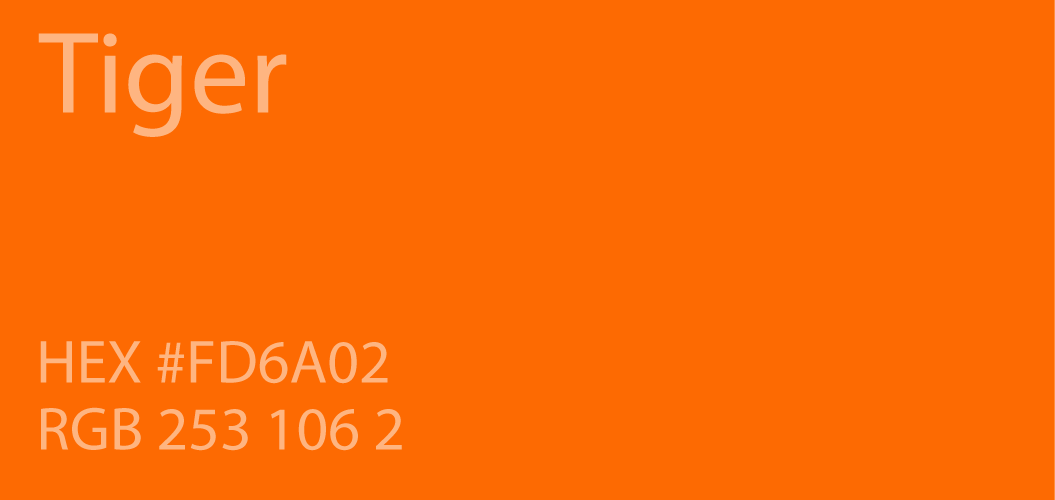 tiger orange color paint code swatch chart rgb html hex