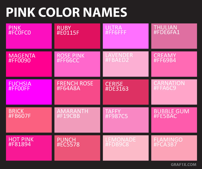 List Of Colors With Color Names Graf1x Com