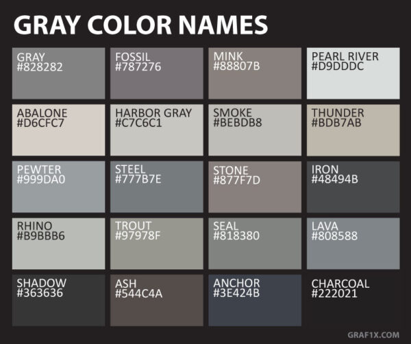 List of Colors with Color Names – graf1x.com